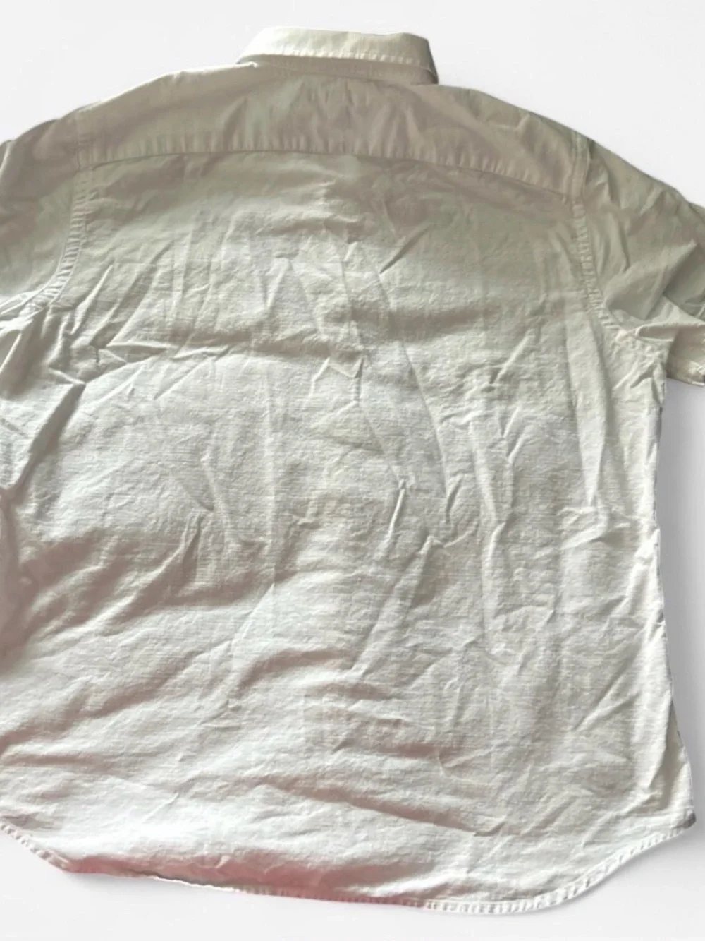 Banana Republic White Short-Sleeve Button-Down Shirt